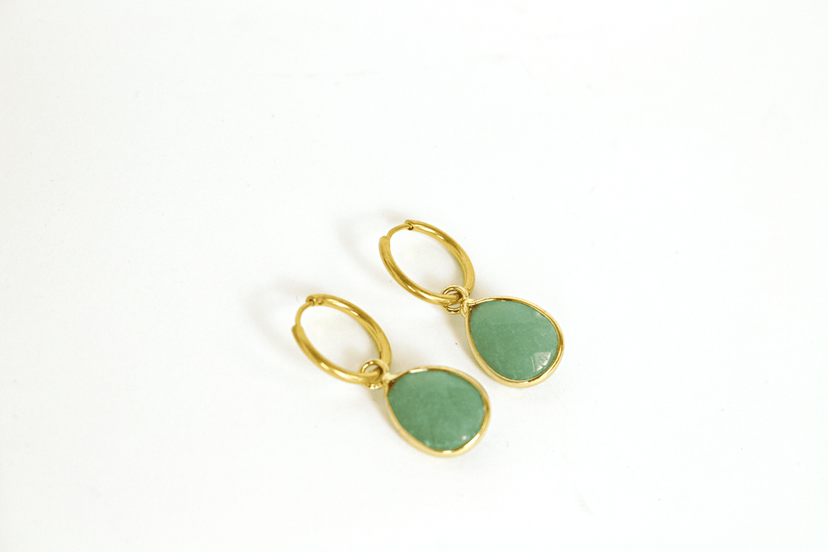 PENDIENTES JADE DORADO