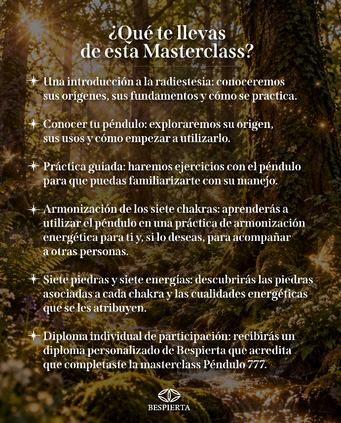 MASTERCLASS PÉNDULO 777