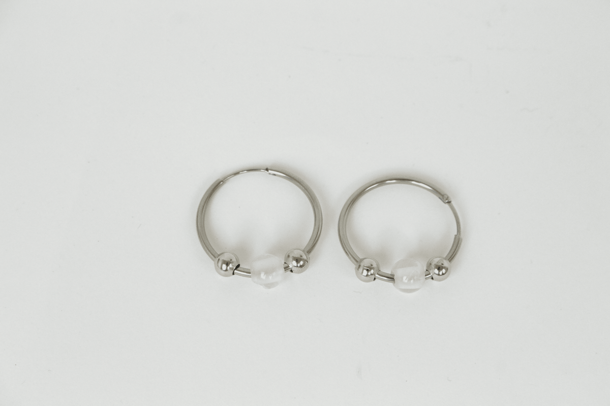 PENDIENTES ARO CUARZO CRISTAL