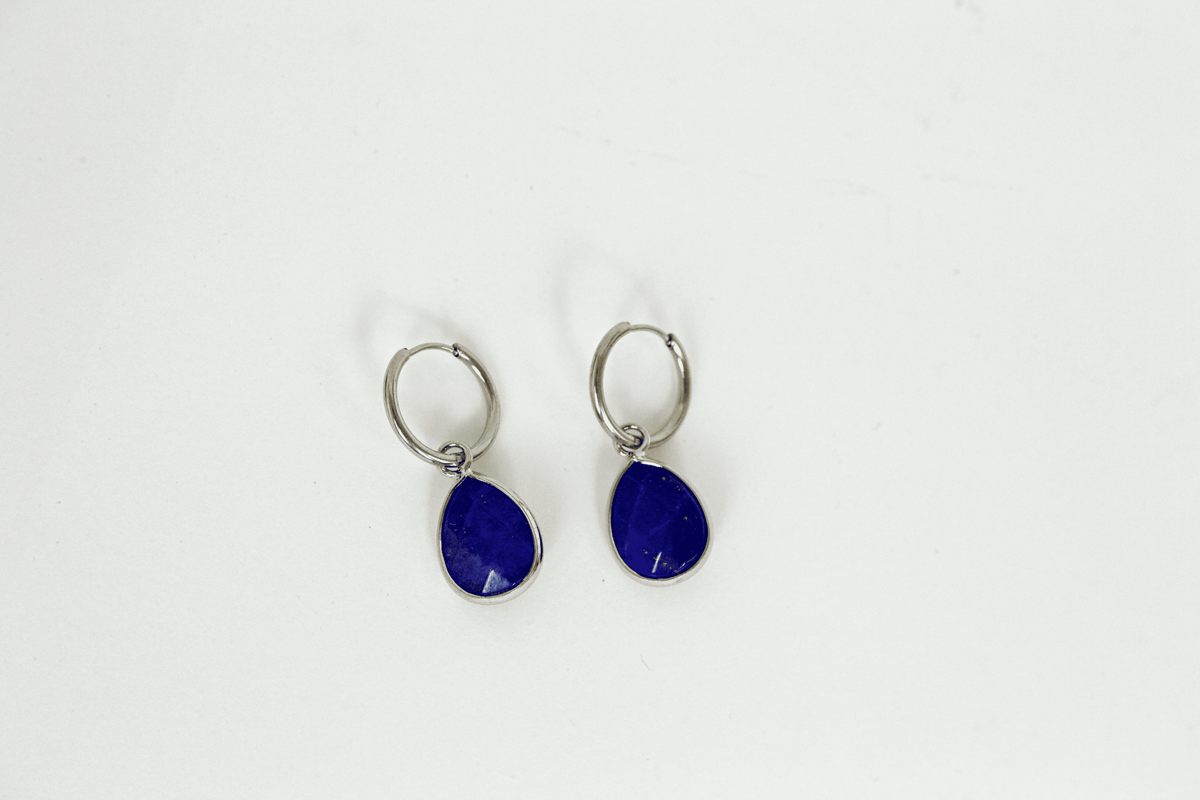PENDIENTES LAPISLÁZULI PLATEADOS