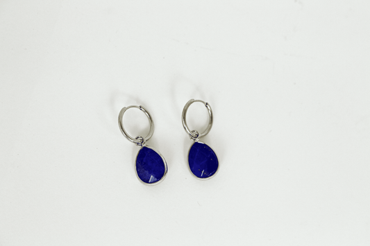 PENDIENTES LAPISLÁZULI PLATEADOS