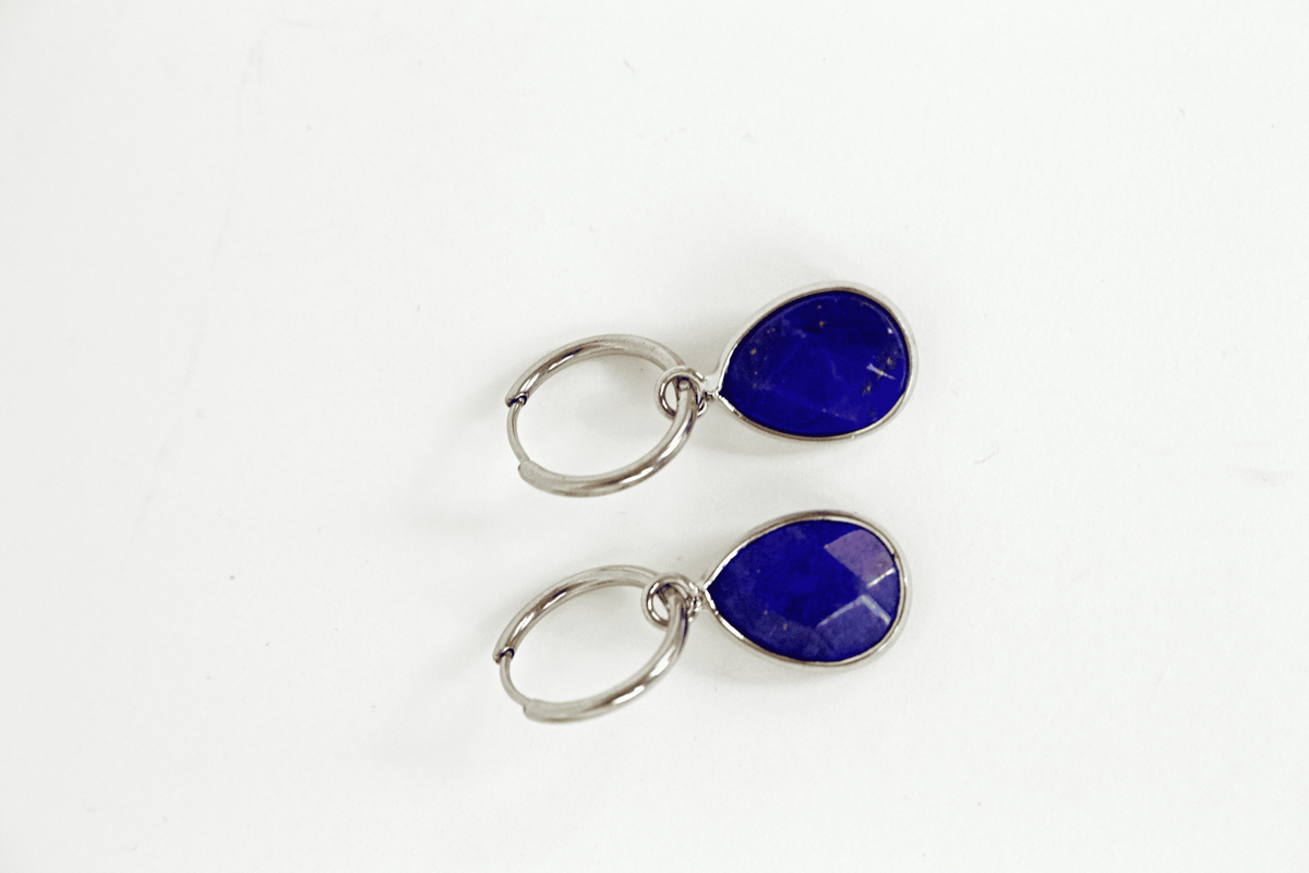 PENDIENTES LAPISLÁZULI PLATEADOS