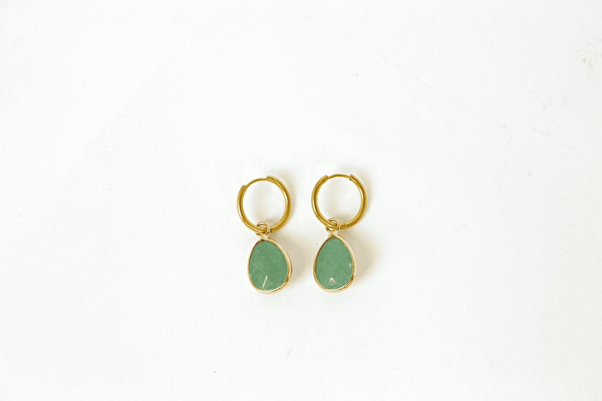 PENDIENTES JADE DORADO