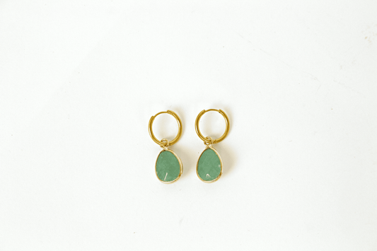 PENDIENTES JADE DORADO