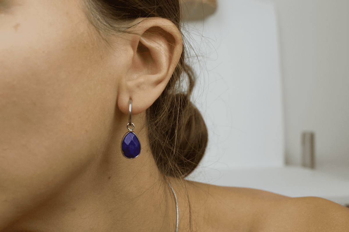 PENDIENTES LAPISLÁZULI PLATEADOS