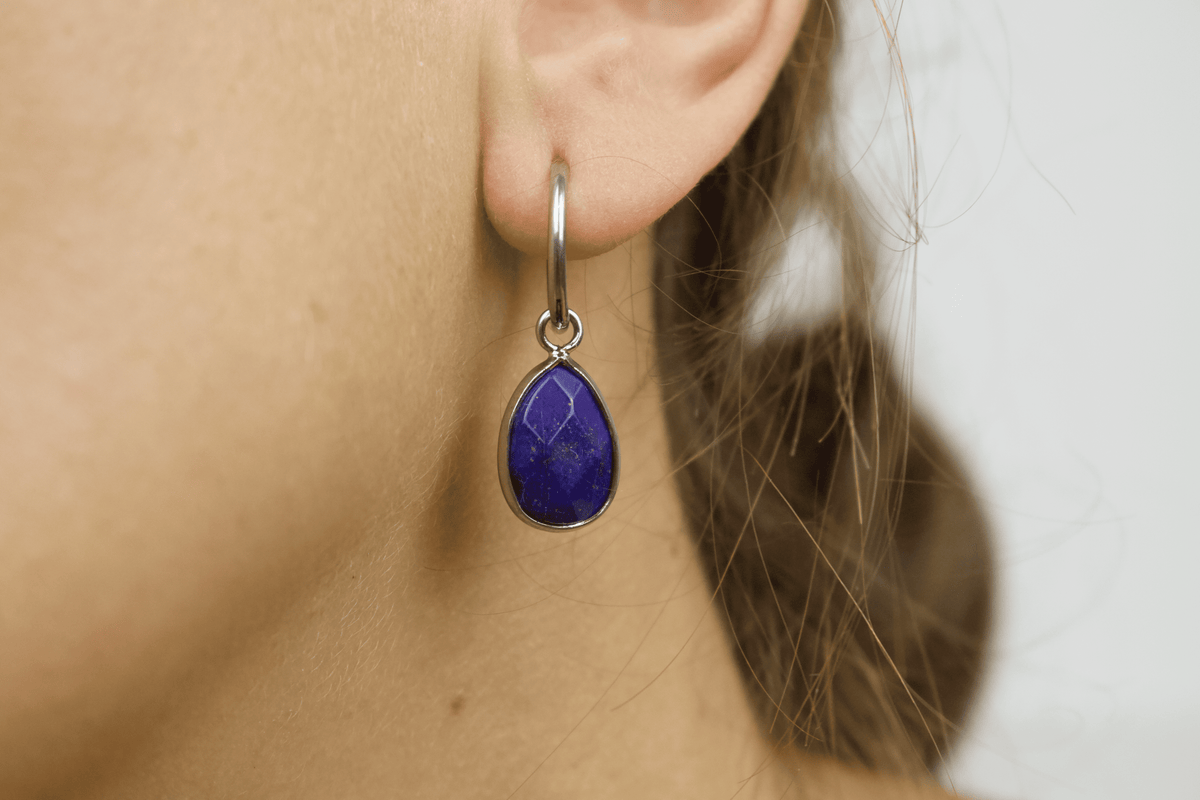 PENDIENTES LAPISLÁZULI PLATEADOS