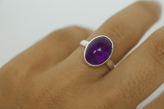 AMATISTA DE PLATA ANILLO