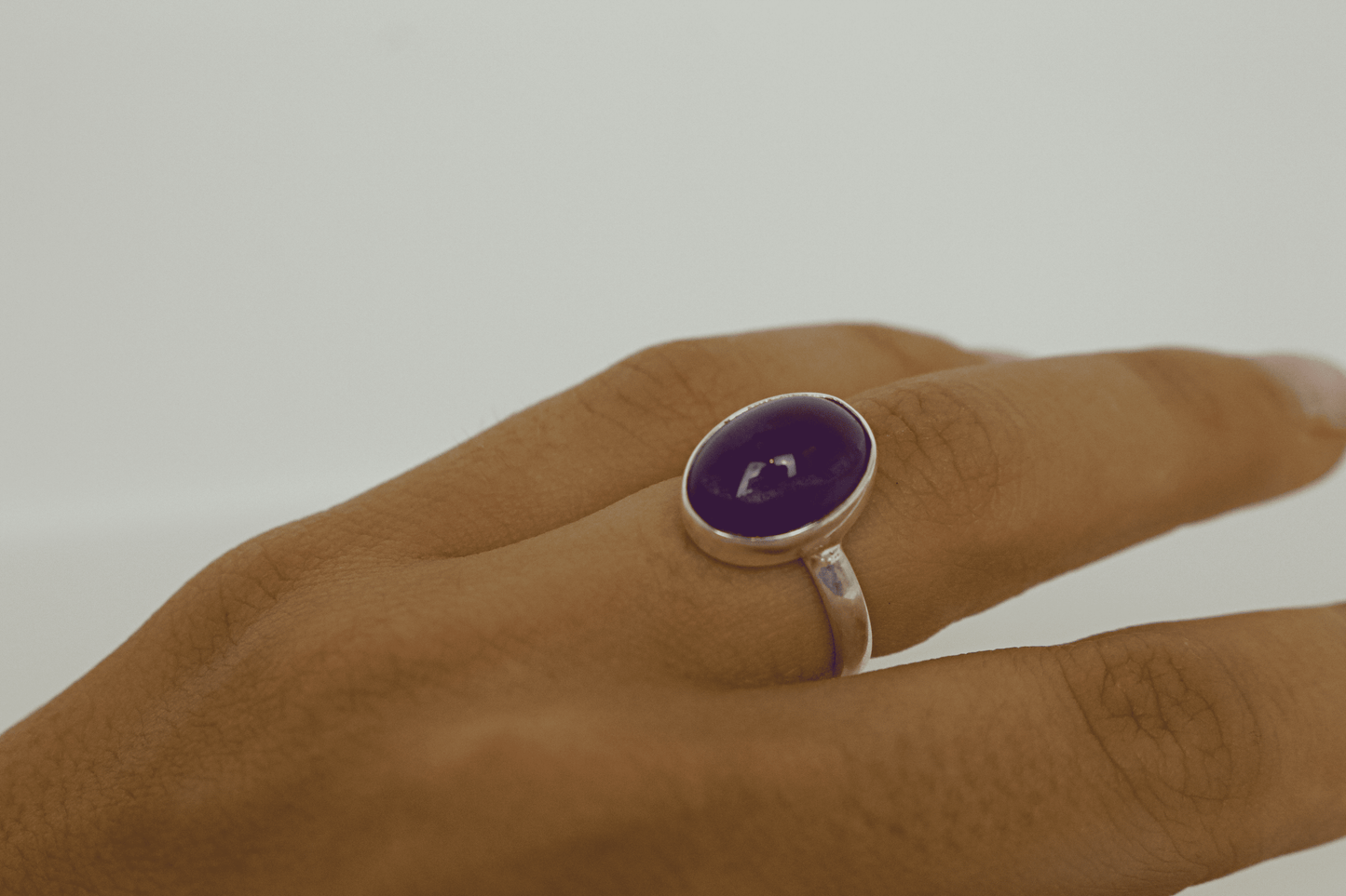 AMATISTA DE PLATA ANILLO