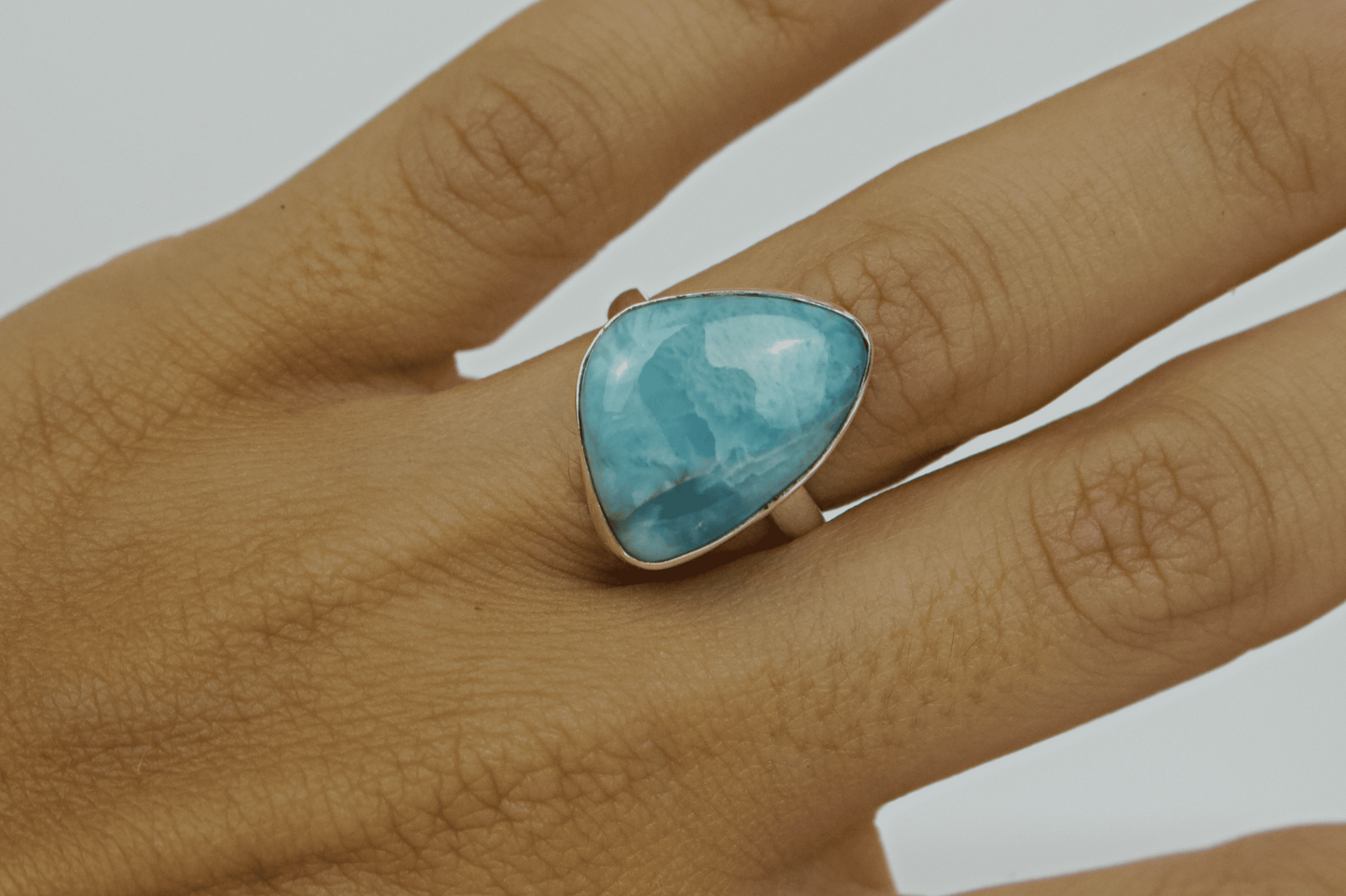 LARIMAR DE PLATA ANILLO