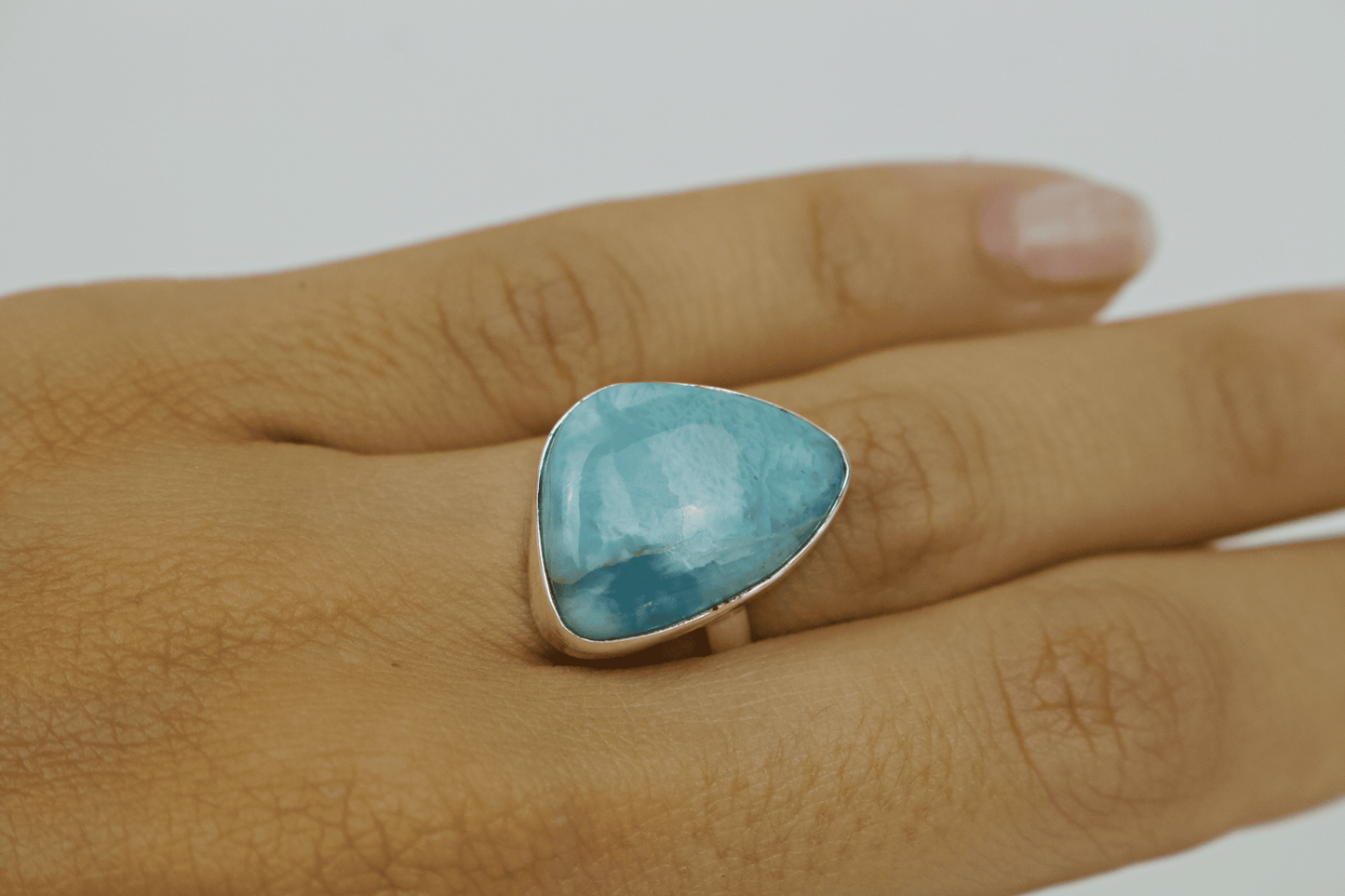 LARIMAR DE PLATA ANILLO
