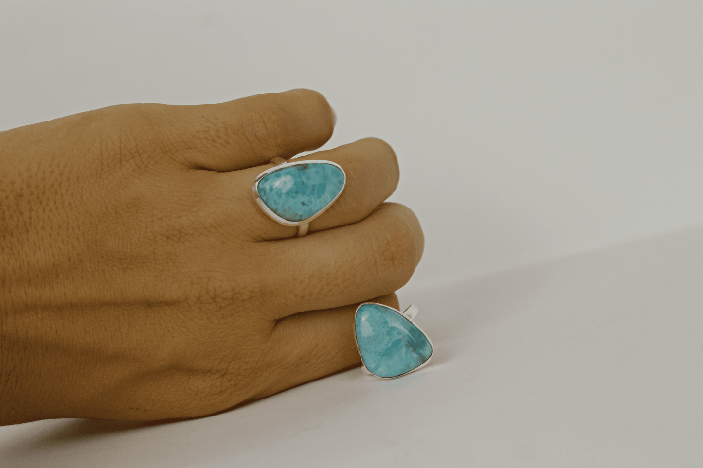 LARIMAR DE PLATA ANILLO